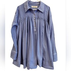 We The Free Dusty Blue Shirt with Branded Neck Label